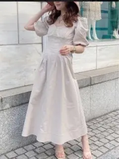 未使用下げ札付きeimy istoire☆ステッチコットンフレアワンピース