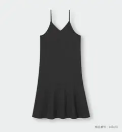 【匿名配送】GU ブラック Mサイズ バックリボンキャミソールワンピース