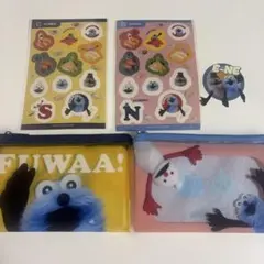 スシロー　コラボ　スンスン SUNSUN ポーチ ＆ シール　2セット