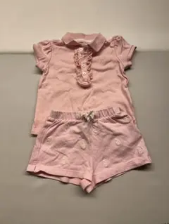 ＊着数回＊ラルフローレン　半袖トップス半ズボン　フリル　ピンク　12M 80cm