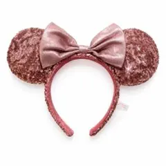 ディズニー ミニー スパンコール カチューシャ ピンク