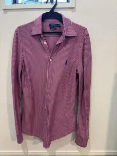 Polo Ralph Lauren 紫×白ストライプ シャツ S