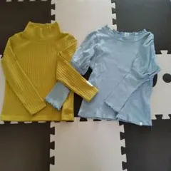 イエローと水色の長袖カットソー