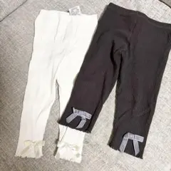 バースデイ　ママラク　mamaraku レギンス　リボン　80cm 2枚セット