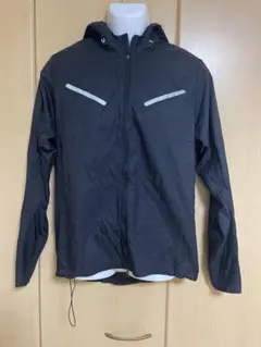 NIKE RUNNING ナイロンジャケットL 黒 フード付 ナイキランニング