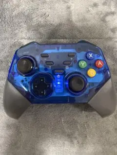 ブルー 透明 ワイヤレス コントローラー 動作確認済 PC接続OK