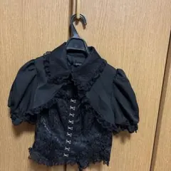 ジャンク品☆h.NAOTO Bloodベロア調ジャケット 蝶柄インナー重ね着風