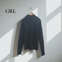 グレイル リブハイネックニット【M】モックネック ベーシック シンプル　m391