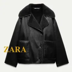 【登坂広臣着用】zara ムートンジャケット レザー ビッグサイズ 黒 ジップ 登坂広臣着用】zara ムートンジャケット レザー ビッグサイズ 黒