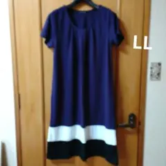 LIVIN' ALONE 半袖ひざ丈ワンピース 大きいサイズ