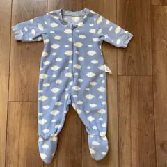UNIQLO 水色 雲模様ロンパース　60サイズ