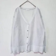 【Te chichi】（F）Vネックシアーカーディガン/透け感/羽織り/軽やか