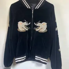 森星着用 刺繍 人気 スカジャン ネイビー ハワイ ローズバッド - メルカリ