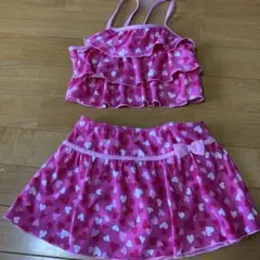 ハート柄フリル水着セット　130センチ