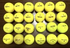 24 Yellow Golf Balls, Lost (Used), Excellent Condition