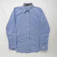 ★ Burberry London チェック切替コットンシャツ ブルー系