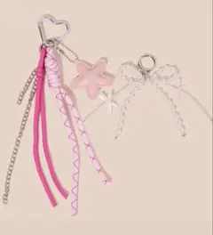 星型レザーキーホルダー　キーリング　じゃらじゃらキーホルダー　チャーム　セット