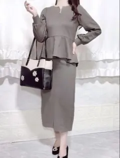 しまむら　coco セットアップ　チャコール