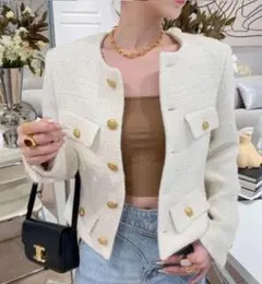 【週末セール‼】新品未使用 韓国 ツイードジャケット