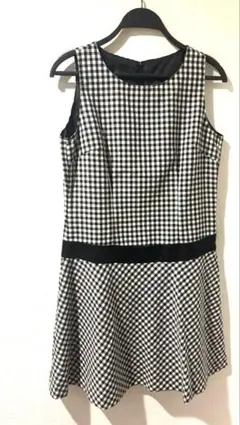ギンガムチェック ノースリーブ ミニワンピース