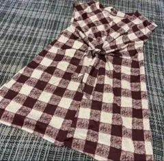 チェック柄チュニックワンピースサイズM入園入学式チェック柄 半袖ひざ丈ワンピース