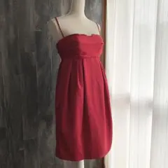 TARA JARMON 美品ドレス サテン 薔薇色 ワイン系 タラジャーモン