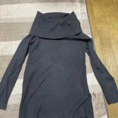 H&M オフショルダーセーター 黒 10-12Y