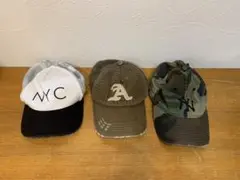 G0904-18★NEWERA キャップ 3点セット ホワイト カーキ 迷彩