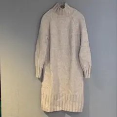 バナナリパブリック　ロングニット　ミニワンピース　ベージュ　i1-7