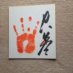 相撲　大関　大受　手形色紙