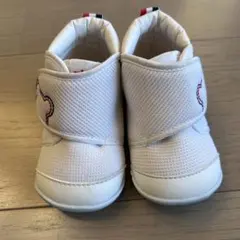 ホワイト メッシュ ベビーシューズ クマ刺繍