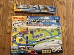 未開封・プラレール 新幹線N700S レイアウトセット　ライト付き500系新幹線