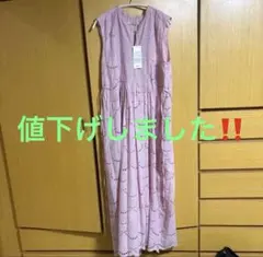 美品】 24SS ヌキパテ フラワープリント シャーリング ワンピース M