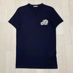 極美品　モンクレール　ダブルロゴ　Tシャツ　ネイビー　XS　国内正規品3S615