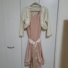 axes femme パーティードレス ピンク ビジュー セット フリル M