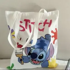 Disney スティッチ　キャンバスプリントトートバック　ディズニー　バッグ