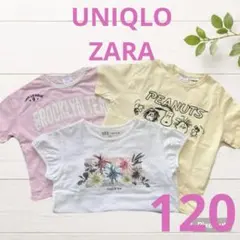 女の子 半袖 Tシャツ 3枚セット 120 ZARA ユニクロ 【120】のサムネイル