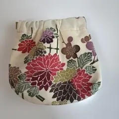 花柄布製巾着袋　和風