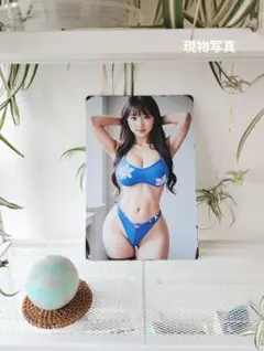 ブリキ看板 AIアート サマーバケーション ブルー レトロ調 A4のサムネイル