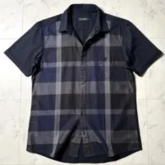 BLACKLABEL CRESTBRIDGE L 半袖シャツ チェック ブラック - メルカリ