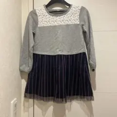 130サイズ 長袖ワンピース グレー・ネイビー