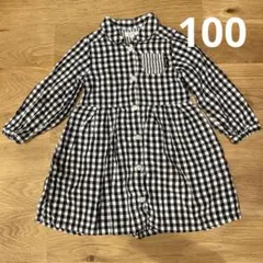 Seraph 100cm 長袖 ワンピース　チェック　ボーダー