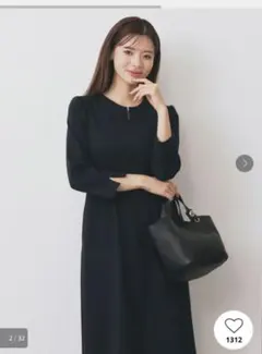 今季　新品　index ストレッチキーネックワンピース　38 M