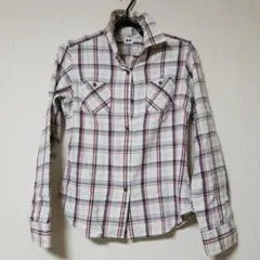チェック　フランネルシャツ　M
