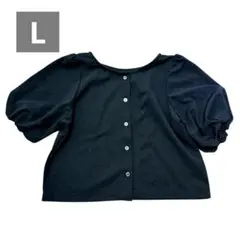 しまむら　tal. by yumi. 前後2way半袖プルオーバー　ブラック　L