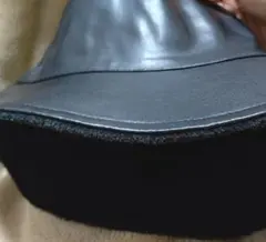 タグ無、未使用！リバーシブル フリーサイズ 暖か 秋冬 帽子ファー&合皮ブラック