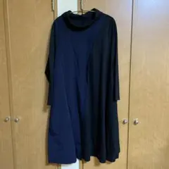 ネイビー ブラック 長袖 チュニック