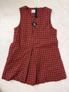 familiar ジャンパースカート 100cm チェック柄