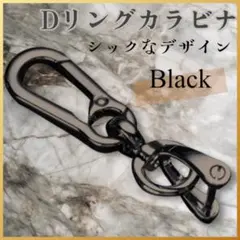 カラビナ キーホルダー 鍵 リング キーリング 落下防止 ブラック Dリング12