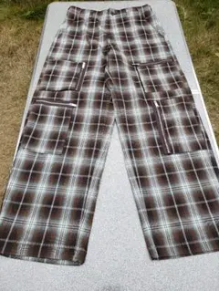 GU × UNDERCOVER　ジップポケット　チェック　パンツ　Sサイズ